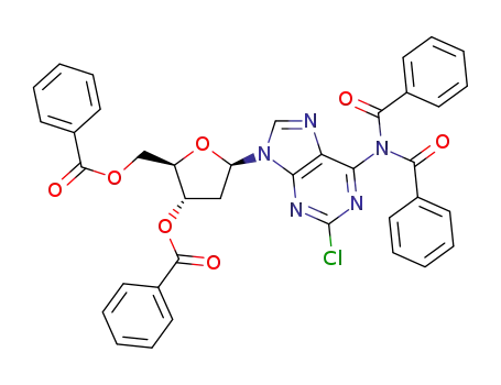 Molecular Structure of 1448245-68-8 (2-chloro-N<sup>6</sup>,N<sup>6</sup>-dibenzoyl-3′,5′-O-dibenzoyl-2′-deoxyadenosine)