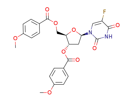 Molecular Structure of 1384553-43-8 (5-fluoro-1-(3',5'-di-O-p-methoxybenzoyl-2'-deoxy-D-ribofuranosyl)uracil)