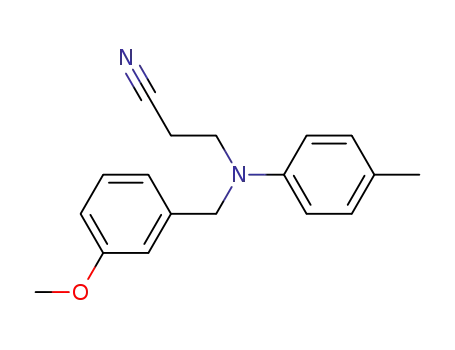 Molecular Structure of 127598-74-7 (N-(2-cyanoethyl) N-(3-methoxybenzyl)-4-methylaniline)