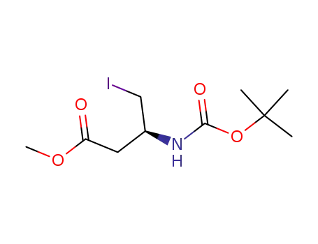 Molecular Structure of 136703-60-1 ((3S)-3-[(tert-butoxycarbonyl)amino]-4-iodobutanoic acid methyl ester)