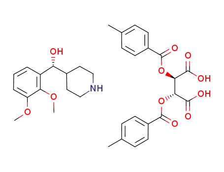 (R)-α-(2,3-dimethoxyphenyl)-4-piperidinemethanol, (2R,3R)-(-)-di-(p-toluoyl)tartaric acid salt