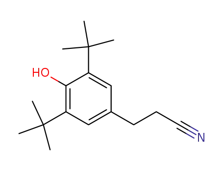 Molecular Structure of 29027-77-8 (3-(3,5-di-<i>tert</i>-butyl-4-hydroxy-phenyl)-propionitrile)