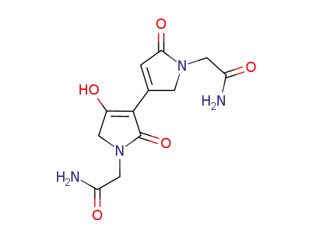 Molecular Structure of 105240-61-7 (3-(1-(carbamoylmethyl)-2-oxo-3-pyrrolin-4-yl)-4-hydroxy-2-oxo-3-pyrroline-1-acetamide)
