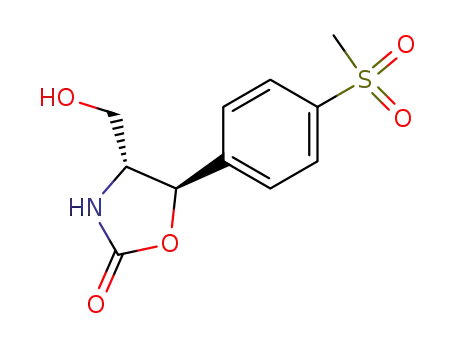 Molecular Structure of 96795-22-1 ((4R,5R)-4-hydroxymethyl-5-<4-(methylsulphonyl)phenyl>-2-oxazolidinone)