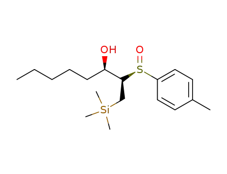 Molecular Structure of 155394-02-8 (3-Octanol, 2-[(R)-(4-methylphenyl)sulfinyl]-1-(trimethylsilyl)-, (2R,3R)-)