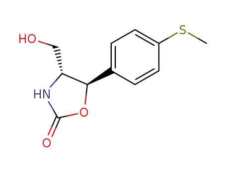 Molecular Structure of 96795-21-0 ((4R,5R)-4-hydroxymethyl-5-<4-(methylthio)phenyl>-2-oxazolidinone)