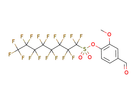 Molecular Structure of 689247-71-0 (1,1,2,2,3,3,4,4,5,5,6,6,7,7,8,8,8-heptadecafluoro-octane-1-sulfonic acid 4-formyl-2-methoxy-phenyl ester)