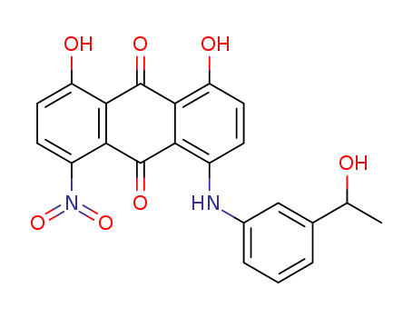 Molecular Structure of 3263-46-5 (1,8-dihydroxy-4-[[3-(1-hydroxyethyl)phenyl]amino]-5-nitroanthraquinone)