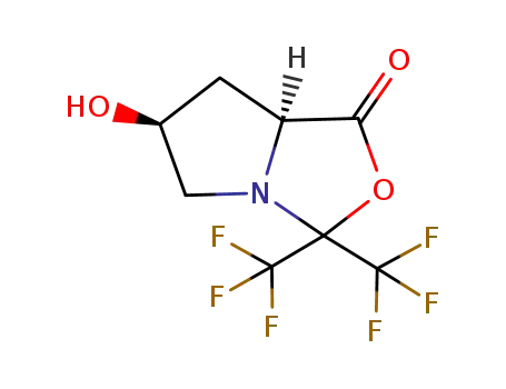 Molecular Structure of 148429-59-8 ((6S,7aS)-6-hydroxy-3,3-bis(trifluoromethyl)tetrahydro-pyrrolo[1,2-c]oxazol-1-one)