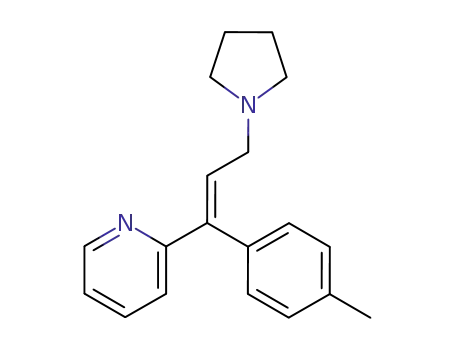 Molecular Structure of 10191-42-1 (Pyridine, 2-[1-(4-methylphenyl)-3-(1-pyrrolidinyl)-1-propenyl]-)