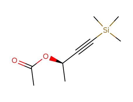 Molecular Structure of 129571-78-4 (3-Butyn-2-ol, 4-(trimethylsilyl)-, acetate, (2R)-)