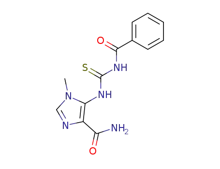 Molecular Structure of 131490-63-6 (5-<<N'-benzoyl(thiocarbamoyl)>amino>-1-methyl-1H-imidazole-4-carboxamide)