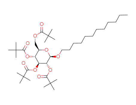 Molecular Structure of 225641-97-4 (dodecyl 2,3,4,6-tetra-O-pivaloyl-β-D-glucopyranoside)