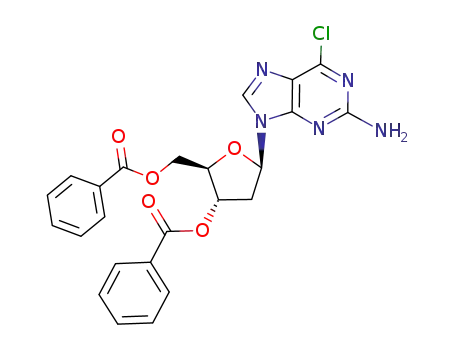 2-amino-9-(3,5-di-O-benzoyl-2-deoxy-β-D-erythro-pentofuranosyl)-6-chloropurine