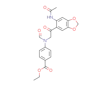 4-{[2-(6-Acetylamino-benzo[1,3]dioxol-5-yl)-2-oxo-ethyl]-formyl-amino}-benzoic acid ethyl ester