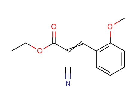 Molecular Structure of 7443-24-5 (ethyl (2Z)-2-cyano-3-(2-methoxyphenyl)prop-2-enoate)