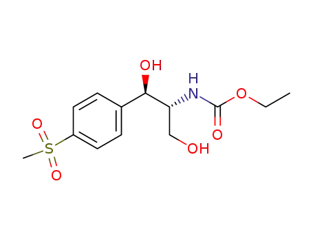 Molecular Structure of 108656-26-4 ((1R,2R)-2-ethoxycarbonylamino-1-<4-(methylsulphonyl)phenyl>-1,3-propanediol)