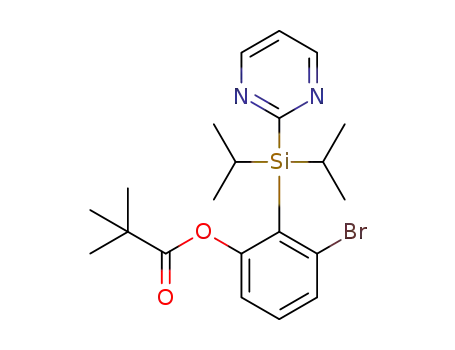 Molecular Structure of 1369625-86-4 (3-bromo-2-[diisopropyl(pyrimidin-2-yl)silyl]phenyl pivalate)