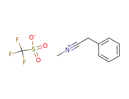 Molecular Structure of 86774-74-5 (N-(methyl)phenylacetonitrilium triflate)