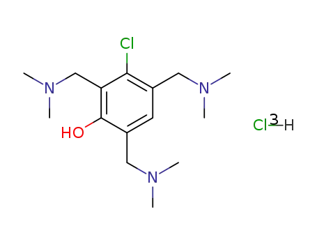Molecular Structure of 131253-33-3 (3-chloro-2,4,6-tris-dimethylaminomethyl-phenol; trihydrochloride)