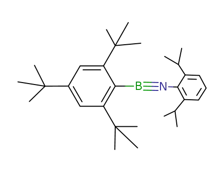 Molecular Structure of 152240-94-3 (2,4,6-tri(t-butyl)phenyl-2,6-di(isopropyl)phenyliminoborane)