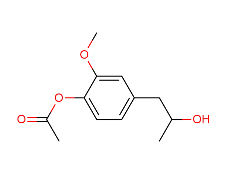 Molecular Structure of 138252-41-2 (Acetic acid 4-(2-hydroxy-propyl)-2-methoxy-phenyl ester)