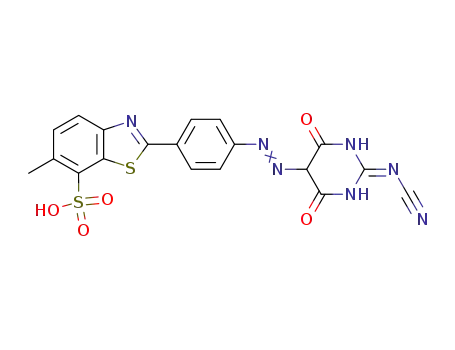 2-[4-[[[2-(シアノイミノ)ヘキサヒドロ-4,6-ジオキソピリミジン]-5-イル]アゾ]フェニル]-6-メチル-7-ベンゾチアゾールスルホン酸