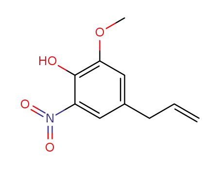 Molecular Structure of 56521-01-8 (Phenol, 2-methoxy-6-nitro-4-(2-propenyl)-)