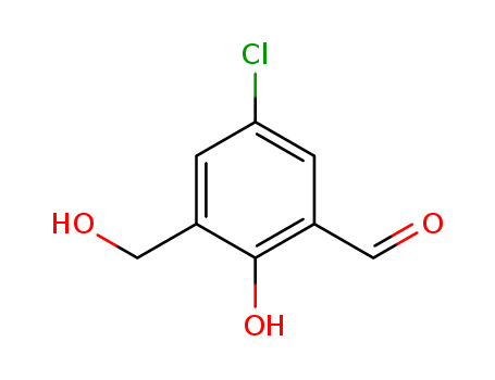 Molecular Structure of 111171-18-7 (Benzaldehyde, 5-chloro-2-hydroxy-3-(hydroxymethyl)-)