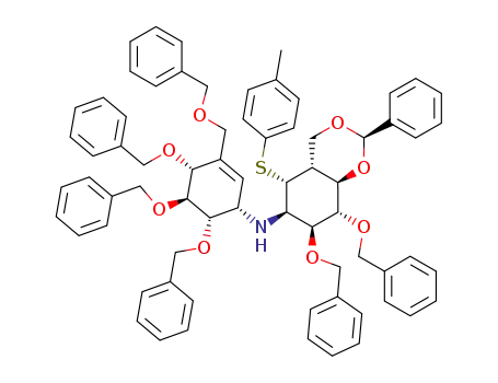 Molecular Structure of 117295-72-4 (2,3,4',5',6',7'-hexa-O-benzyl-4,7-O-benzylidene-6-p-toluenesulphenylvalidoxylamine A)