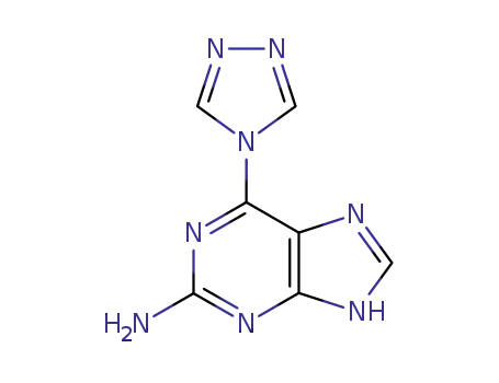Molecular Structure of 306302-08-9 (2-amino-6-(1,2,4-triazol-4-yl)-9-H-purine)