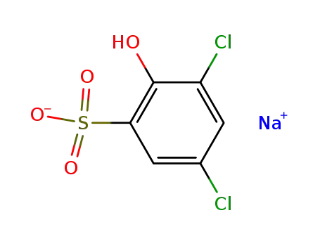 Molecular Structure of 54970-72-8 (Sodium 3,5-chloro-6-hydroxybenzenesulfonate)