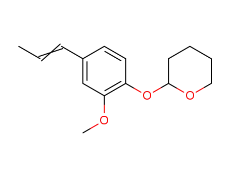 Molecular Structure of 1350619-56-5 (2-methoxy-4-(1-propenyl)phenyl tetrahydro-2H-pyran-2-yl ether)