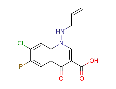 Molecular Structure of 88569-44-2 (3-Quinolinecarboxylic acid,
7-chloro-6-fluoro-1,4-dihydro-4-oxo-1-(2-propenylamino)-)