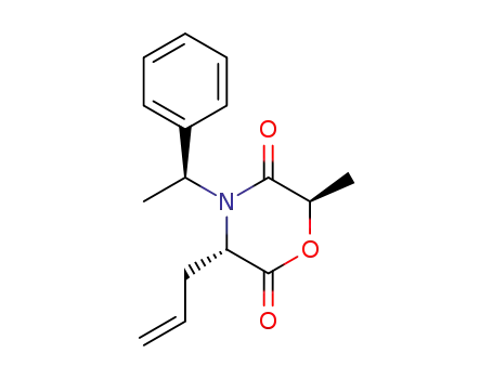 Molecular Structure of 177186-28-6 ((3S,6R,1'S)-4-(1'-phenylethyl)-3-(2-propen-1-yl)-6-methyl-1,4-morpholin-2,5-dione)