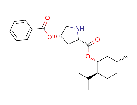 Molecular Structure of 157401-62-2 ((2S,4S)-4-Benzoyloxy-pyrrolidine-2-carboxylic acid (1R,2S,5R)-2-isopropyl-5-methyl-cyclohexyl ester)