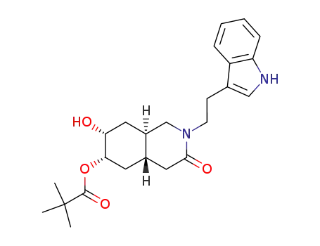 Molecular Structure of 158146-59-9 (2,2-Dimethyl-propionic acid (4aS,6S,7R,8aR)-7-hydroxy-2-[2-(1H-indol-3-yl)-ethyl]-3-oxo-decahydro-isoquinolin-6-yl ester)