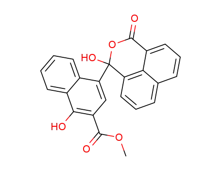 Molecular Structure of 43000-19-7 (methyl 1-hydroxy-4-(1-hydroxy-3-oxo-1H,3H-naphtho[1,8-cd]pyran-1-yl)-2-naphthoate)
