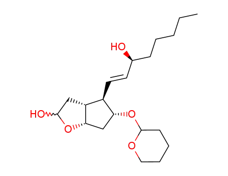 Molecular Structure of 120445-30-9 ((3aR,4R,5R,6aS)-4-((E)-(S)-3-Hydroxy-oct-1-enyl)-5-(tetrahydro-pyran-2-yloxy)-hexahydro-cyclopenta[b]furan-2-ol)