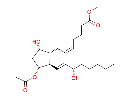 Molecular Structure of 74728-06-6 (methyl 11α-acetoxy-9α,15(S)-dihydroxy-5-cis-13-transprostadienoate)