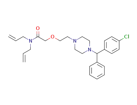Molecular Structure of 343781-30-6 ((RS)-N,N-diallyl-{2-[4-(α-phenyl-p-chloro-benzyl)piperazin-1-yl]ethoxy}-acetamide)