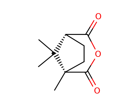 Molecular Structure of 595-31-3 ((1S)-1,8,8-trimethyl-3-oxabicyclo[3.2.1]octane-2,4-dione)