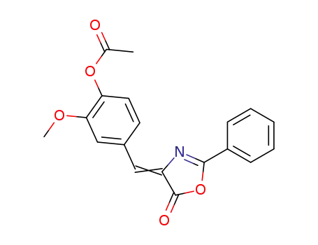 Molecular Structure of 18692-68-7 (5(4H)-Oxazolone,
4-[[4-(acetyloxy)-3-methoxyphenyl]methylene]-2-phenyl-)