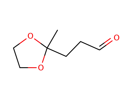 Molecular Structure of 24108-29-0 (3-(2-Methyl-1,3-dioxolane-2-yl)propanal)