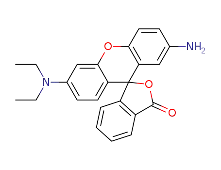 Molecular Structure of 24460-06-8 (2'-amino-6'-(diethylamino)spiro[isobenzofuran-1(3H),9'-[9H]xanthene]-3-one)