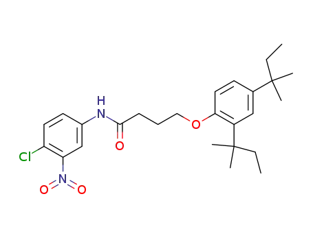 Molecular Structure of 63134-29-2 (4-(2,4-Bis(tert-pentyl)phenoxy)-N-(4-chloro-3-nitrophenyl)butyramide)