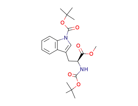 Molecular Structure of 96238-68-5 (tert-butyl (+)-(S)-3-[2-(tert-butoxycarbonylamino)-3-methoxy-3-oxopropyl]-1H-indole-1-carboxylate)