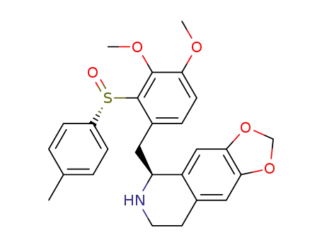 Molecular Structure of 1356336-77-0 ((1S)-1-[3,4-dimethoxy-2-(S)-p-tolylsulfinyl]benzyl-6,7-methylenedioxy-1,2,3,4-tetrahydroisoquinoline)