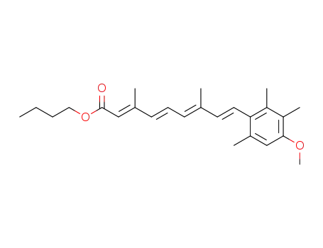 Molecular Structure of 54757-45-8 ((2E,4E,6E,8E)-9-(4-METHOXY-2,3,6-TRIMETHYL-PHENYL)-3,7-DIMETHYL-NONA-2,4,6,8-TETRAENOIC ACID BUTYL ESTER)