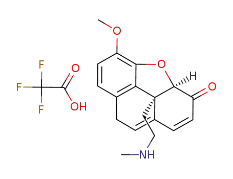 3a(R),9b(S)-dihydro-5-methoxy-9b-<2-(N-methylammonio)ethyl>phenanthro<4,4a,4b,5-bcd>furan-3(8H)-one trifluoroacetate